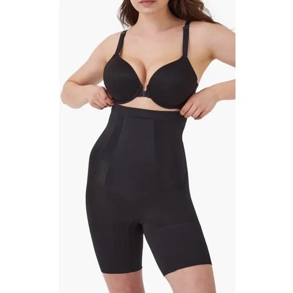 Spanx Sculpt On Core High Waist Mid Thigh Shorts Black Size XS Sculpting Contour - Picture 4 of 15